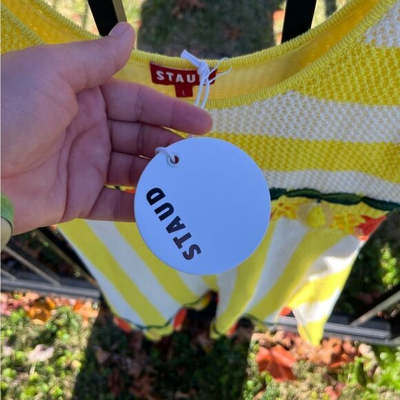 STAUD Vivia Crochet Citrus Mini Dress NWT - Picture 8 of 11